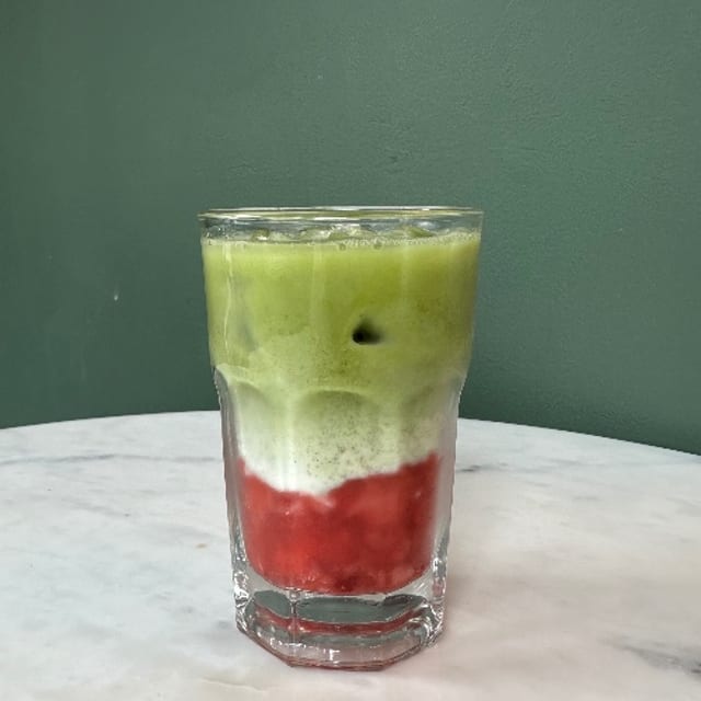 Iced Strawberry Matcha Latte.